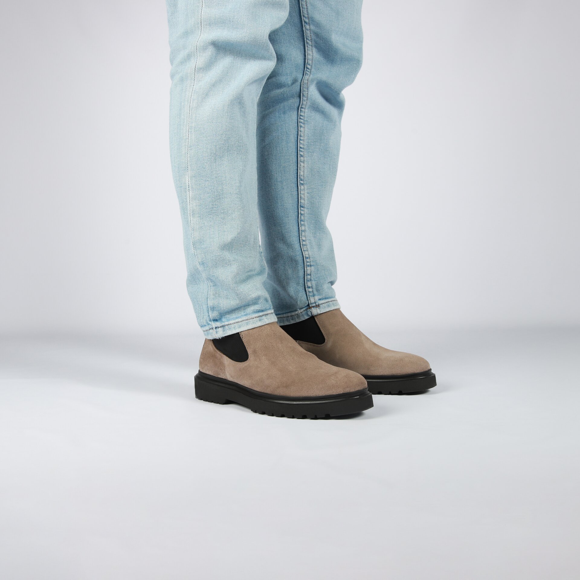 Mens stone suede chelsea boots online