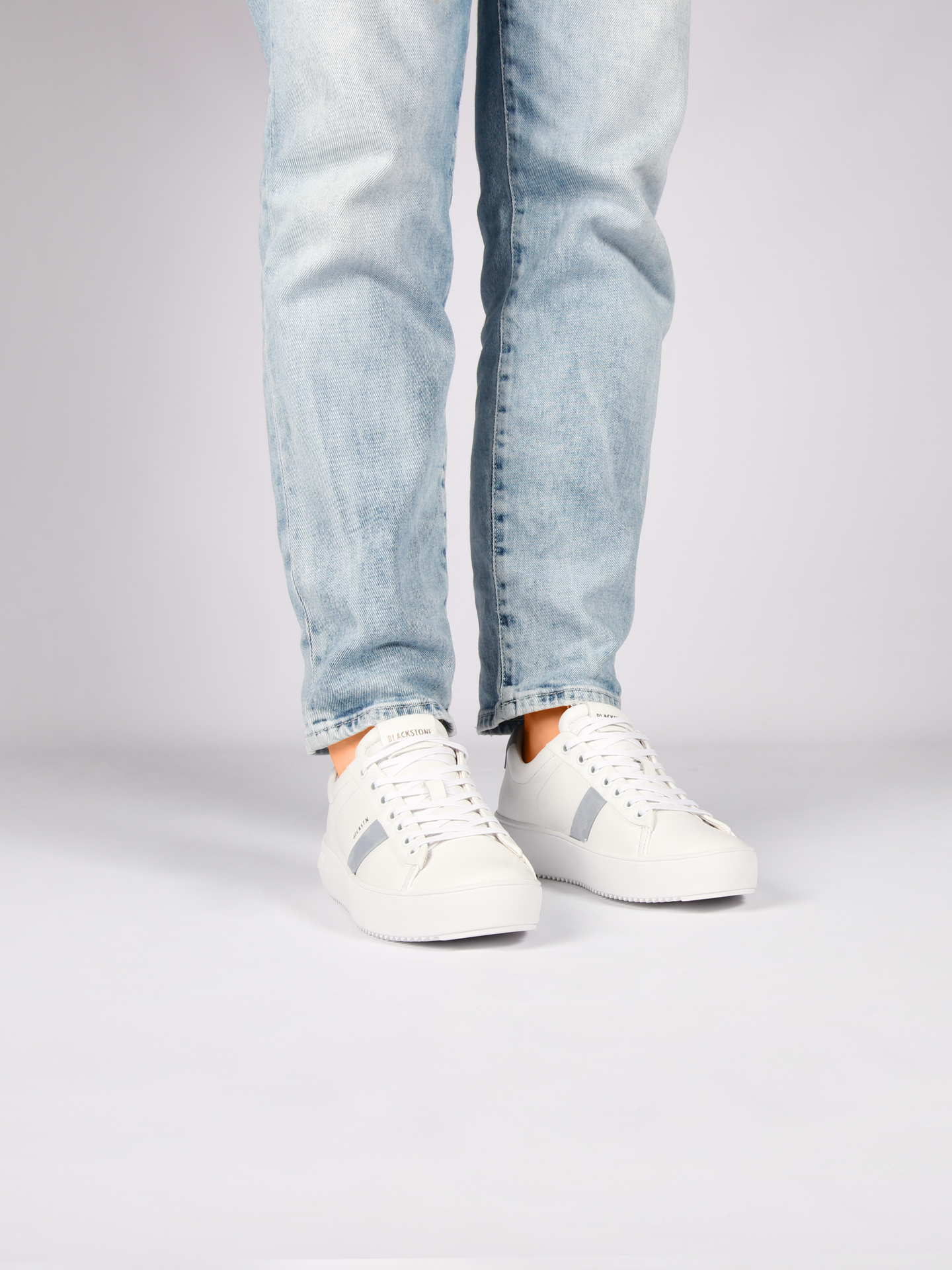 Blackstone RYDER BL220 White cambray blue Sneaker (low)