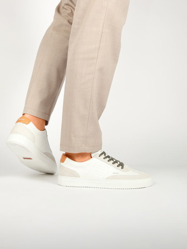 Blackstone SLATE HARPER PERF DG518 White orange Sneaker (low)