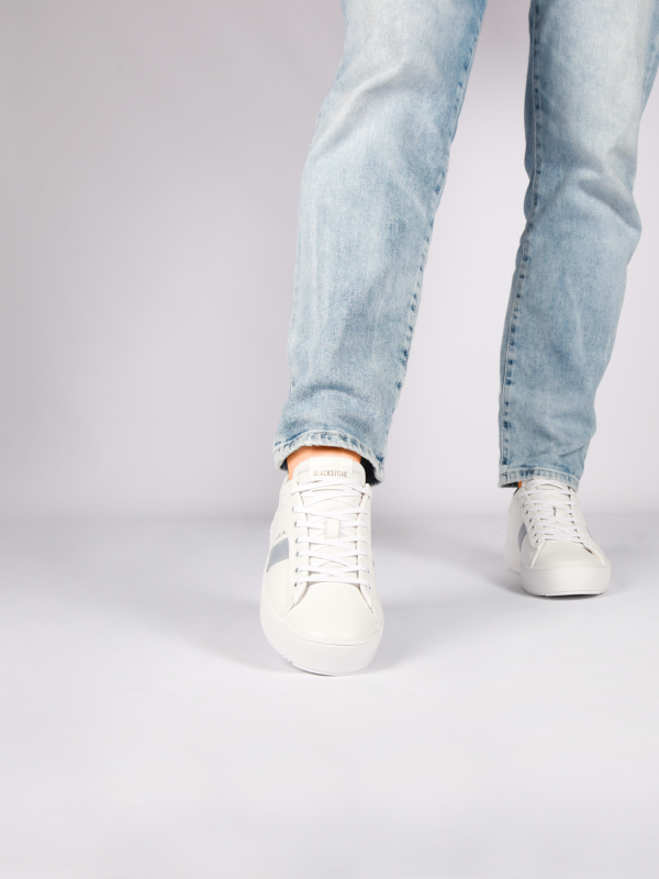 Blackstone RYDER BL220 White cambray blue Sneaker (low)