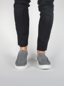 Blackstone GIULIO XG98 Grey pinstripe Slip-ons