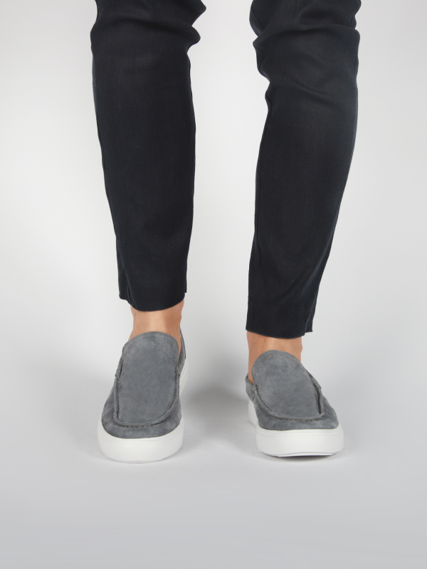 Blackstone GIULIO XG98 Grey pinstripe Slip-ons
