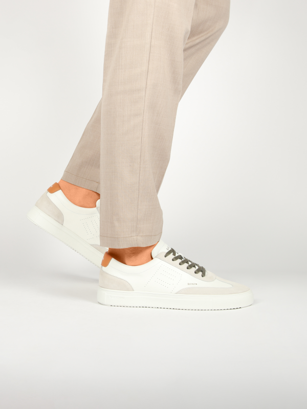 Blackstone SLATE HARPER PERF DG518 White orange Sneaker (low)