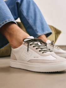 Blackstone SLATE HARPER PERF DG518 White orange Sneaker (low)