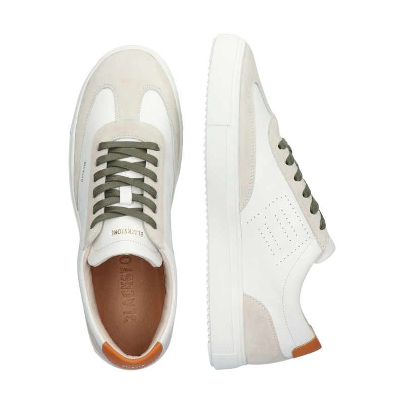 Blackstone SLATE HARPER PERF DG518 White orange Sneaker (low)