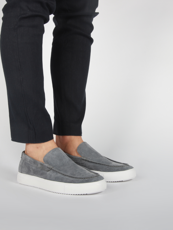 Blackstone GIULIO XG98 Grey pinstripe Slip-ons