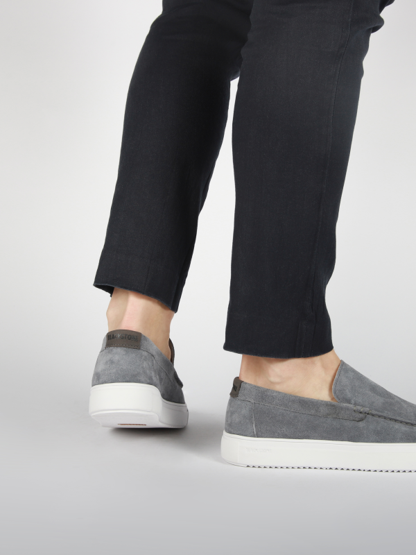 Blackstone GIULIO XG98 Grey pinstripe Slip-ons