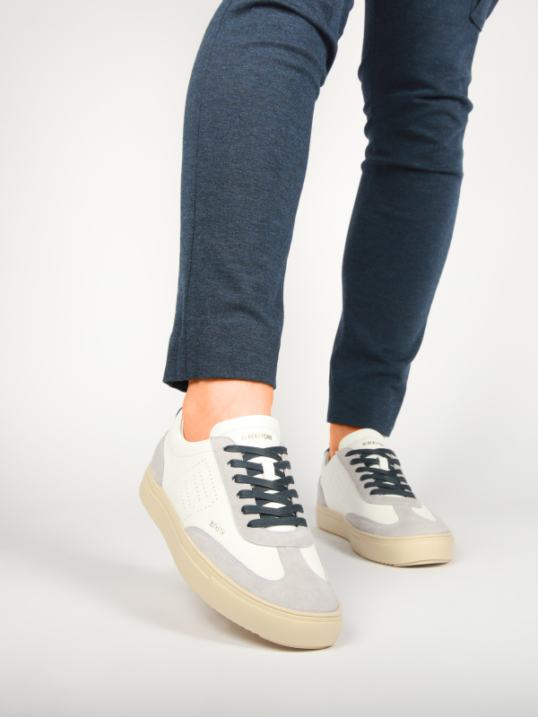 Blackstone SLATE HARPER PERF DG518 White blue Sneaker (low)