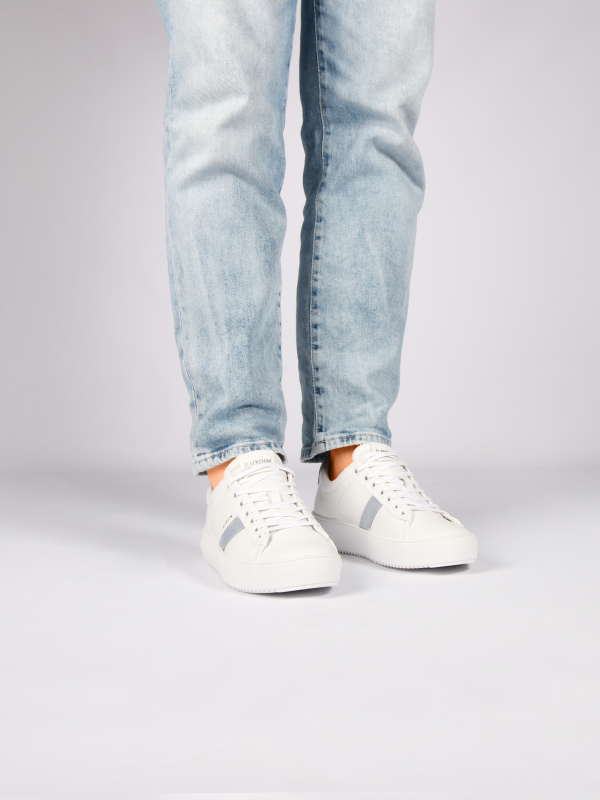 Blackstone RYDER BL220 White cambray blue Sneaker (low)