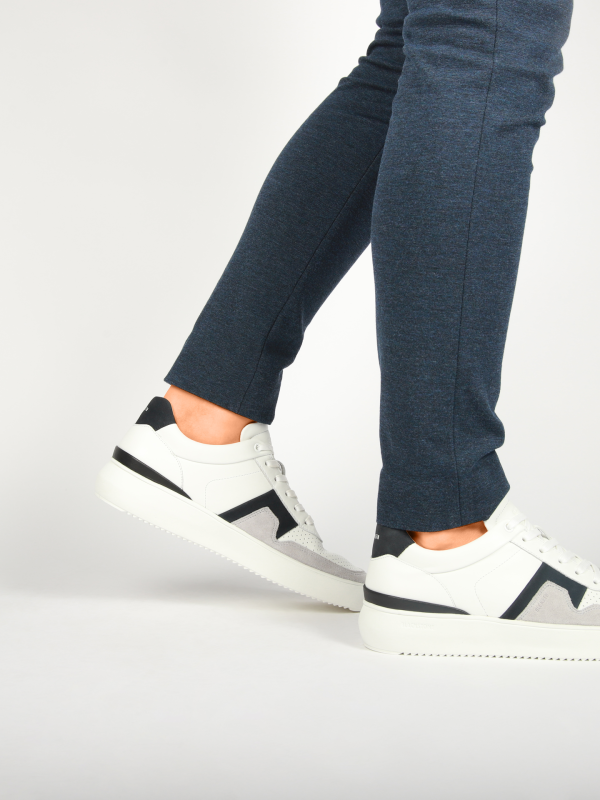 Blackstone MARBLE COLTON DG513 White dark blue Sneaker (low)